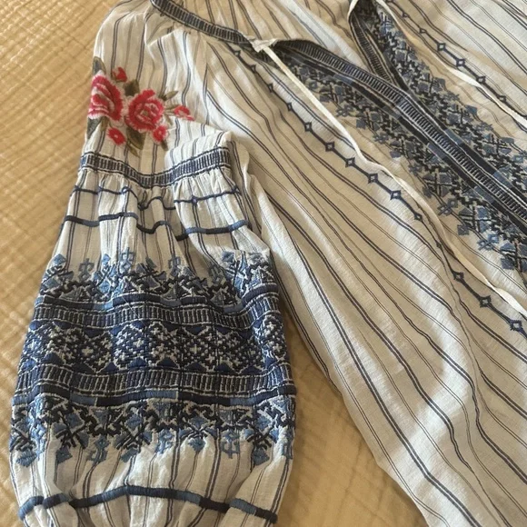 JOHNNY WAS WORKSHOP - SHEA PEASANT BLOUSE - SMALL - Picture 3 of 6